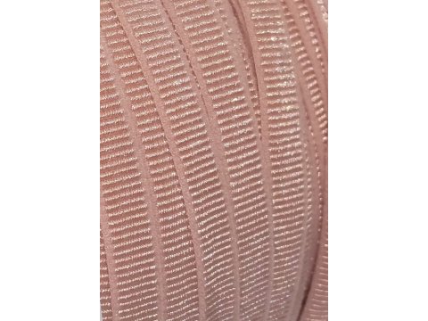 Ryps 8mm elastyczny BRUDNY RÓŻ 411 cena za 1m francuski na bransoletki do bielizny hurt i detal