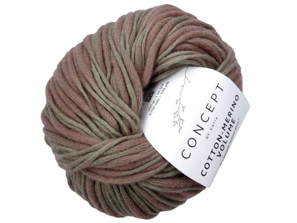 COTTON-MERINO VOLUME 205 BRĄZ / BURY włóczka KATIA Concept 50g 100m Cieniowana po grubości sklep z włóczkami Goldpol