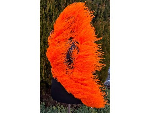 Szal 6ply boa ORANGE FLUO [CIEMNY POMARAŃCZOWY NASYCONY]  pióra strusie 1szt/1,8m 6ply warstw piór najlepsza jakość Gold-Pol