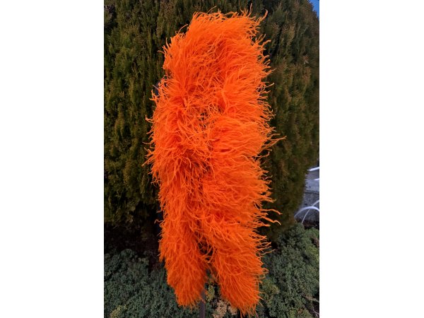 Szal 6ply boa ORANGE FLUO [CIEMNY POMARAŃCZOWY NASYCONY]  pióra strusie 1szt/1,8m 6ply warstw piór najlepsza jakość Gold-Pol