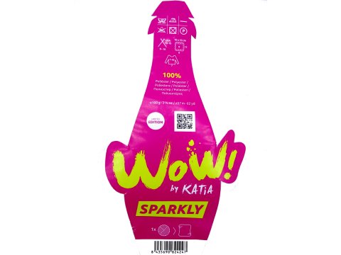 WOW SPARKLY 101 ECRU KREM włóczka KATIA 100g 57m 100% poliester fantazyjna włóczka ze srebrnym akcentem sklep Goldpol