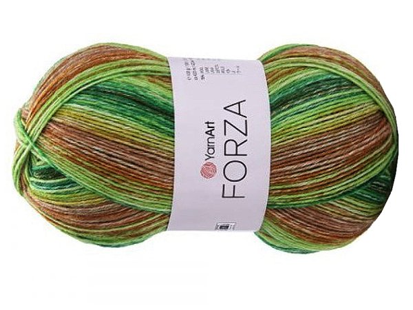 FORZA 2604 MIX ZIELENI BEŻY YarnArt 100g 420m melanż ombre włóczka skarpetkowa na ciepłe skarpety sklep GOLDPOL