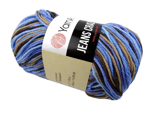 Jeans Crazy 7202 MIX BLUE YarnArt 50g 160m mix cieniutkiej bawełny na letnie dzianiny maskotki dostępne w Goldpol Warszawa