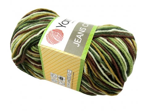 Jeans Crazy 7203 MIX GREEN YarnArt 50g 160m mix cieniutkiej bawełny na letnie dzianiny maskotki dostępne w Goldpol Warszawa