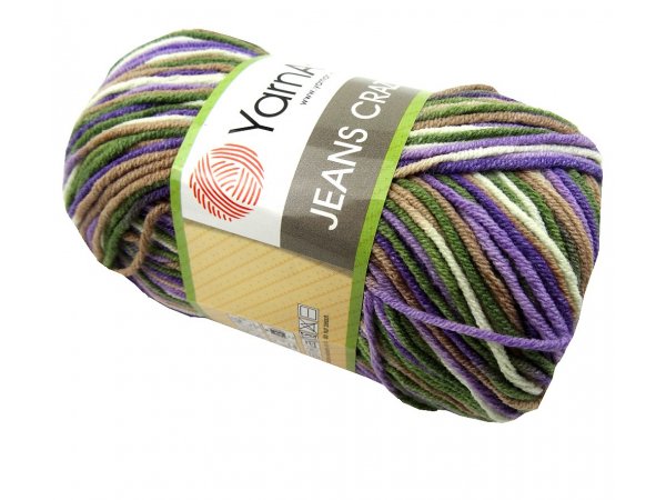 Jeans Crazy 7207 MIX VIOLET YarnArt 50g 160m mix cieniutkiej bawełny na letnie dzianiny maskotki dostępne w Goldpol Warszawa