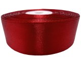 25mm wstążka dwustronna 25m 8246 CIEMNY CZERWONY BORDO atłasowa  DF 100% polyester satynowa z dużym połyskiem wstążki GOLD-POL