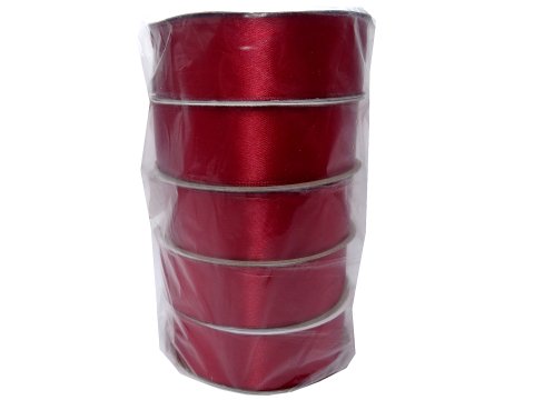 25mm wstążka dwustronna 25m 8246 CIEMNY CZERWONY BORDO atłasowa  DF 100% polyester satynowa z dużym połyskiem wstążki GOLD-POL