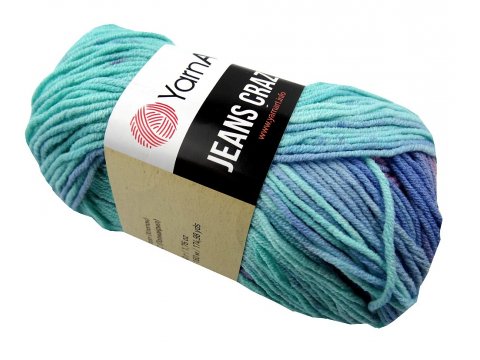 Jeans Crazy 8203 MIX AQUA YarnArt 50g 160m mix cieniutkiej bawełny na letnie dzianiny maskotki dostępne w Goldpol Warszawa