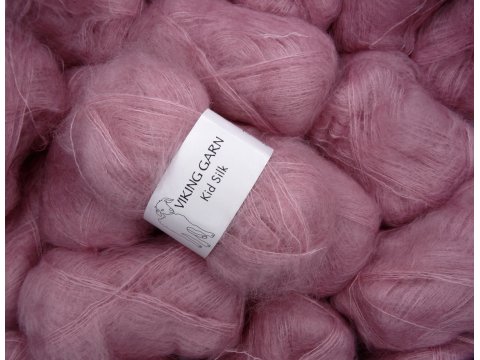 KID SILK włóczka 364 ROŻ ZGASZONY Viking Garn 25g 200m mix moheru i jedwabiu szlachetność i delikatność w jednym w GOLD-POL