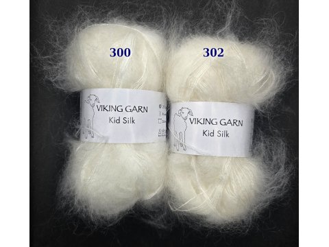 KID SILK włóczka 302 ECRU KREM Viking Garn 25g 200m mix moheru i jedwabiu szlachetność i delikatność w jednym