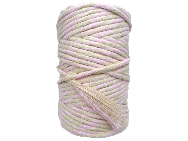 Sznurek 5mm GRANDE MIX BABY PINK + BEIGE bawełniany 100m mix kolorów do makramy makrama liść by GOLD-POL Warszawa