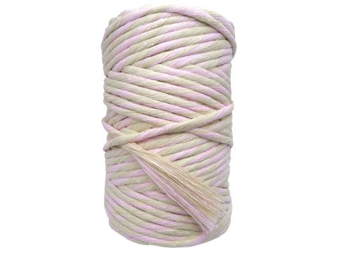 Sznurek 5mm GRANDE MIX BABY PINK + BEIGE bawełniany 100m mix kolorów do makramy makrama liść by GOLD-POL Warszawa