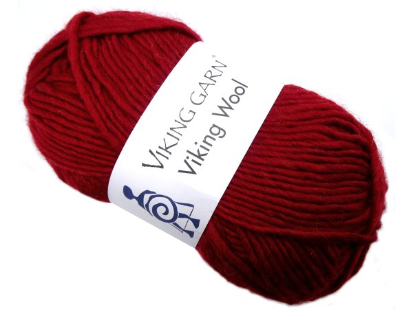 VIKING WOOL włóczka 560 CZERWONY CIEMNY Viking Garn 50g 100m 100% wełna czesankowa HIGHLAND na sweter czapkę GOLD-POL Warszawa