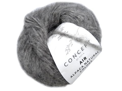 AIR ALPACA COLORS NATURAL 102 SZARY MELANŻ piękna alpaka KATIA 50g 135m delikatna jak piórko alpaka puszysta KONIEC KOLEKCJI