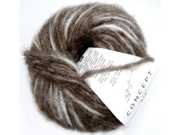 AIR ALPACA COLORS NATURAL 203 BRĄZ CZEKOLADA MELANŻ piękna alpaka KATIA 50g 135m delikatna jak piórko i puszysta KONIEC KOLEKCJI