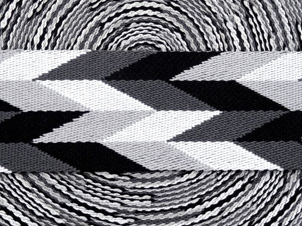 50mm taśma nośna ESPANA 02 cena za 1m BLACK AND WHITE 5cm dwustronna do toreby plecaka na uszy rączki pasek taśmy nośne