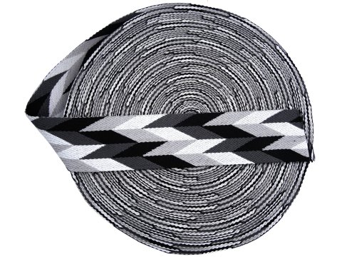 50mm taśma nośna ESPANA 02 cena za 1m BLACK AND WHITE 5cm dwustronna do toreby plecaka na uszy rączki pasek taśmy nośne