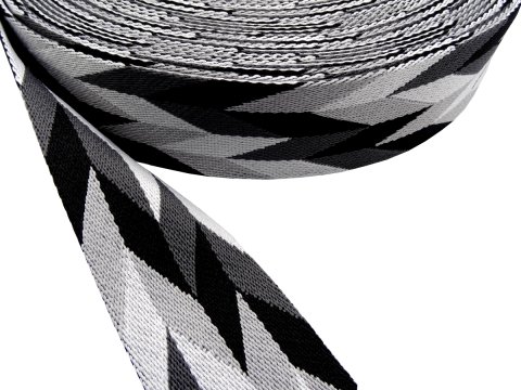 50mm taśma nośna ESPANA 02 cena za 1m BLACK AND WHITE 5cm dwustronna do toreby plecaka na uszy rączki pasek taśmy nośne