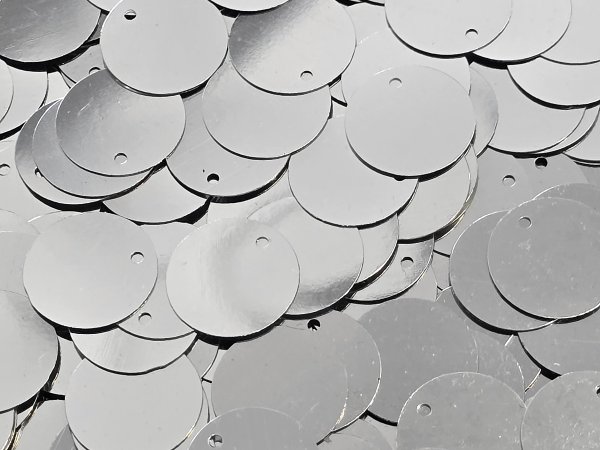 Cekiny kółka 15mm 1 SREBRNE rybia łuska cena za 100g sklep z cekinami największy wybór Warszawa