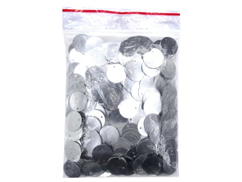 Cekiny kółka 20mm 1 SREBRNE rybia łuska cena za hurt 2500g 2,5kg sklep z cekinami największy wybór Warszawa
