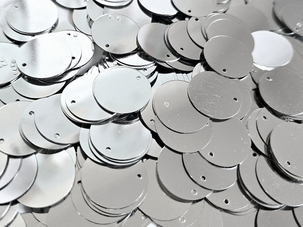 Cekiny kółka 20mm 1 SREBRNE rybia łuska cena za 100g  sklep z cekinami największy wybór Warszawa