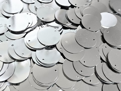 Cekiny kółka 20mm 1 SREBRNE rybia łuska cena za 100g  sklep z cekinami największy wybór Warszawa