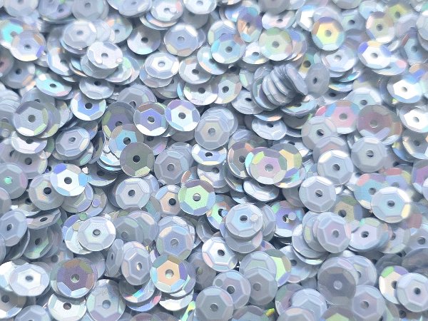 Cekiny kółka 6mm 100g hologram exotic D30 Srebrny lodowy cena detaliczna 100g sklep z cekinami największy wybór Warszawa