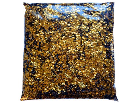 Cekiny kółka 6mm 2,5kg  metallic 14 Złote Miodowe cena za hurt 2500g sklep z cekinami największy wybór Warszawa