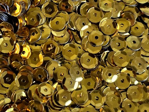 Cekiny kółka 6mm 2,5kg  metallic 14 Złote Miodowe cena za hurt 2500g sklep z cekinami największy wybór Warszawa
