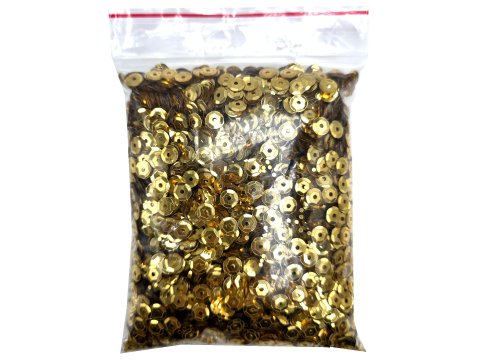 Cekiny kółka 6mm 2,5kg  metallic 6 Gold Złote cena za hurt 2500g sklep z cekinami największy wybór Warszawa