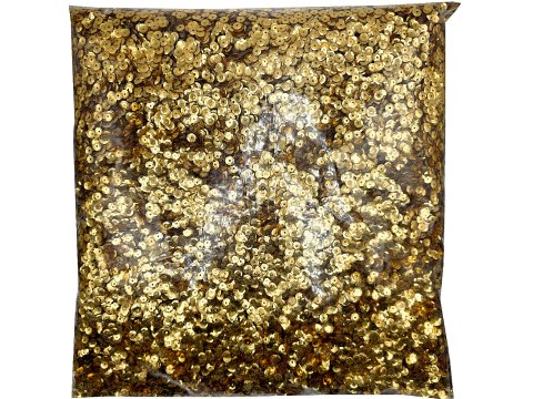 Cekiny kółka 6mm 2,5kg  metallic 6 Gold Złote cena za hurt 2500g sklep z cekinami największy wybór Warszawa