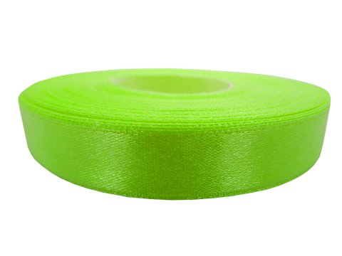 12mm wstążka atłasowa 152 Żółta Neon Fluo rolka 25m 100% nylon satynowa ozdobna na kokardki dekorację świąteczne