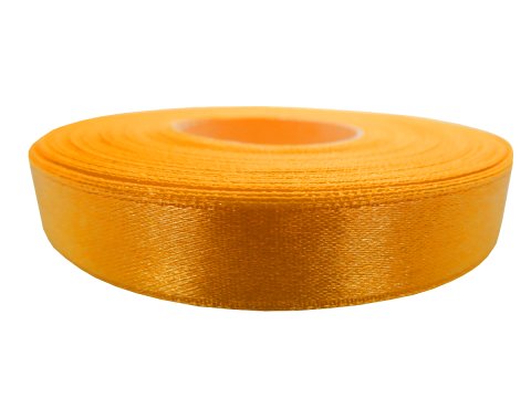 12mm wstążka atłasowa 120 Żółta Morela rolka 25m 100% nylon satynowa ozdobna na kokardki dekorację świąteczne