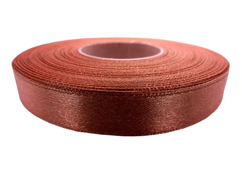 12mm wstążka atłasowa 129 Rudy rolka 25m 100% nylon satynowa ozdobna na kokardki dekorację świąteczne