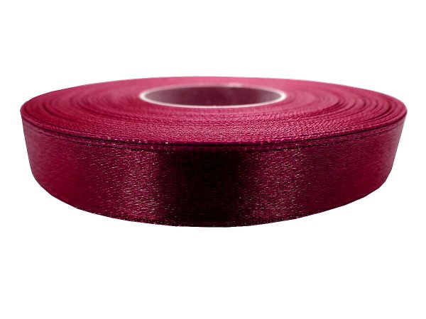 12mm wstążka atłasowa 109 Bordowa Wiśniowa rolka 25m 100% nylon satynowa ozdobna na kokardki dekorację świąteczne