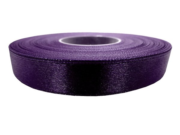 12mm wstążka atłasowa Z187 Ciemny Fiolet rolka 25m 100% nylon satynowa ozdobna na kokardki dekorację świąteczne