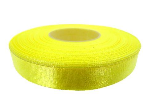 12mm wstążka atłasowa 153 Żółty Cytryna rolka 25m 100% nylon satynowa ozdobna na kokardki dekorację świąteczne