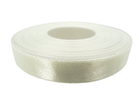 12mm wstążka atłasowa 183 Ecru Krem rolka 25m 100% nylon satynowa ozdobna na kokardki dekorację świąteczne