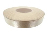 12mm wstążka atłasowa 121 Ciemne Ecru Krem rolka 25m 100% nylon satynowa ozdobna na kokardki dekorację świąteczne