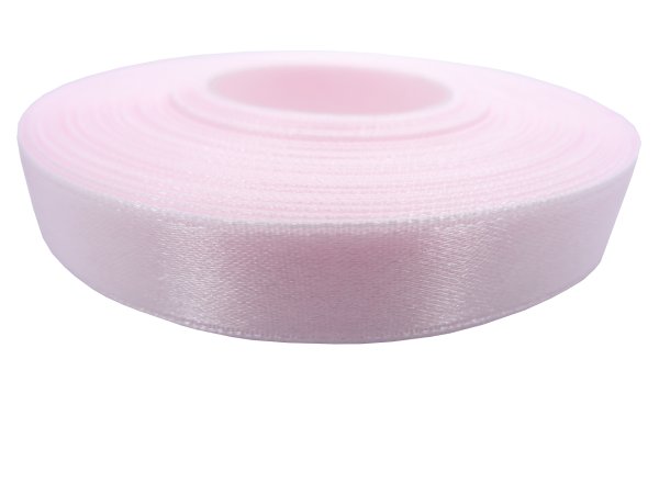 12mm wstążka atłasowa Z131 Jaśny Róż rolka 25m 100% nylon satynowa ozdobna na kokardki dekorację świąteczne