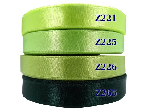 12mm wstążka atłasowa Z221 Jasna Limonka rolka 25m 100% nylon satynowa ozdobna na kokardki dekorację świąteczne