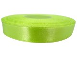12mm wstążka atłasowa Z221 Jasna Limonka rolka 25m 100% nylon satynowa ozdobna na kokardki dekorację świąteczne