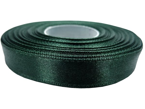 12mm wstążka atłasowa Z265 Zielona Butelka rolka 25m 100% nylon satynowa ozdobna na kokardki dekorację świąteczne