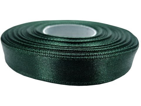 12mm wstążka atłasowa Z265 Zielona Butelka rolka 25m 100% nylon satynowa ozdobna na kokardki dekorację świąteczne