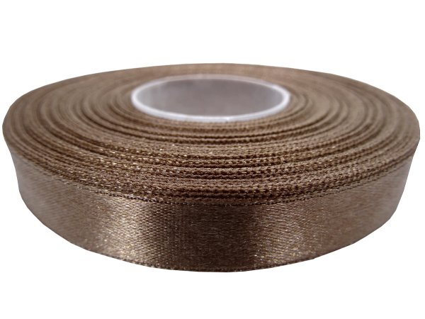 12mm wstążka atłasowa Z280 Beż Latte rolka 25m 100% nylon satynowa ozdobna na kokardki dekorację świąteczne