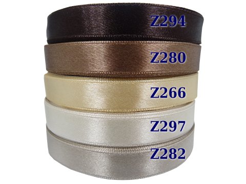 12mm wstążka atłasowa Z282 Beż Zimny rolka 25m 100% nylon satynowa ozdobna na kokardki dekorację świąteczne