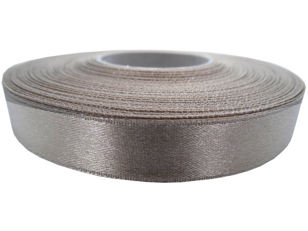12mm wstążka atłasowa Z282 Beż Zimny rolka 25m 100% nylon satynowa ozdobna na kokardki dekorację świąteczne