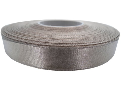 12mm wstążka atłasowa Z282 Beż Zimny rolka 25m 100% nylon satynowa ozdobna na kokardki dekorację świąteczne