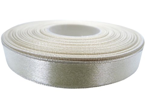 12mm wstążka atłasowa Z297 Beż Ciepły rolka 25m 100% nylon satynowa ozdobna na kokardki dekorację świąteczne