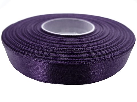 12mm wstążka atłasowa Z187 Śliwka Fiolet rolka 25m 100% nylon satynowa ozdobna na kokardki dekorację świąteczne